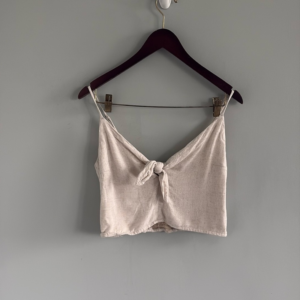 Abercrombie & Fitch Linen Tie Front Top